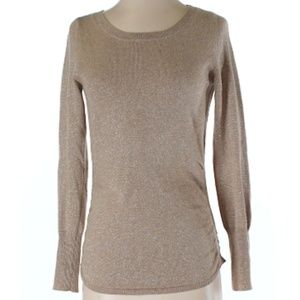 Banana Republic Gold Shimmer Ruched Sweater Size S